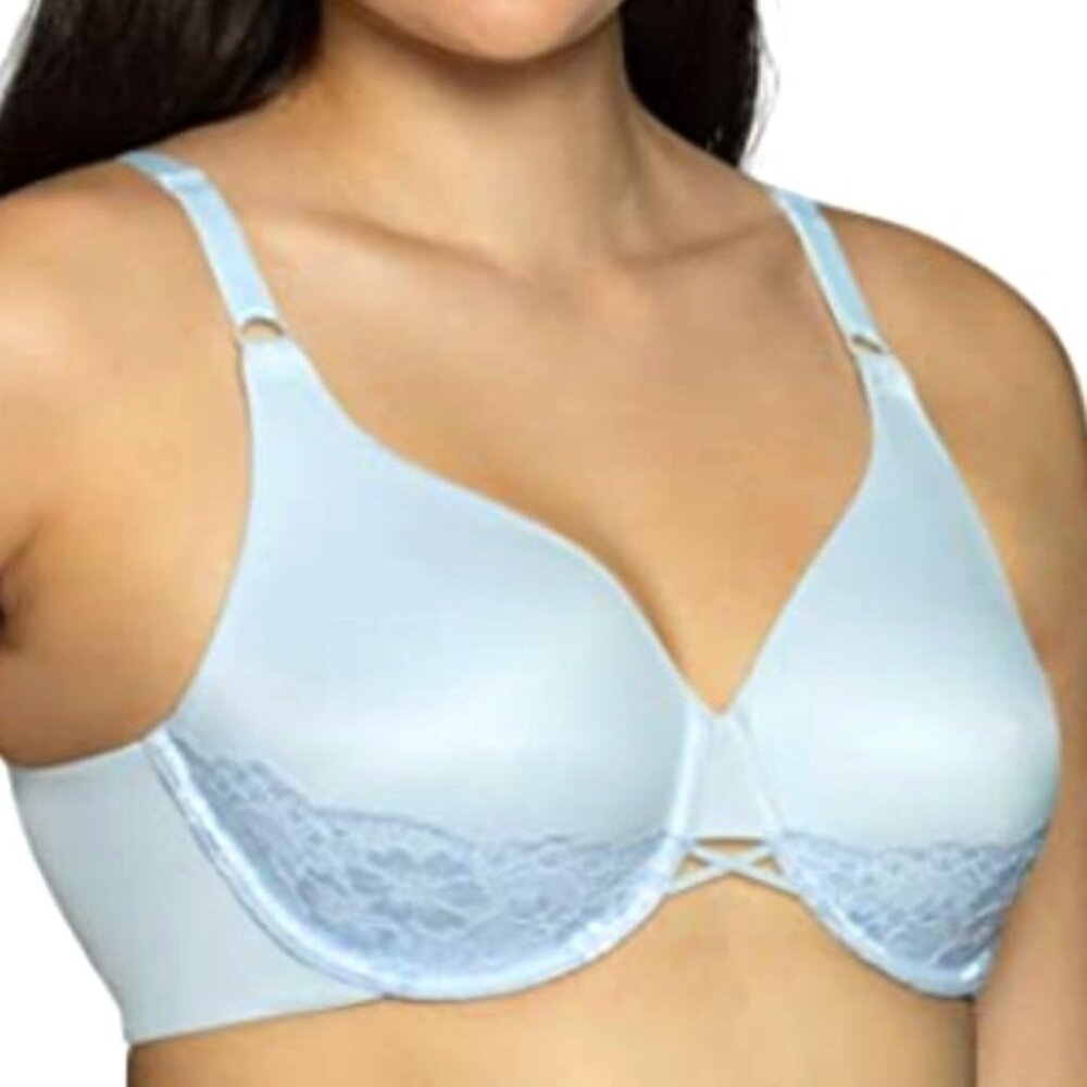 Vanity Fair 44DD  Bra Radiant Back Smoothing Underwire Full Coverage Blue